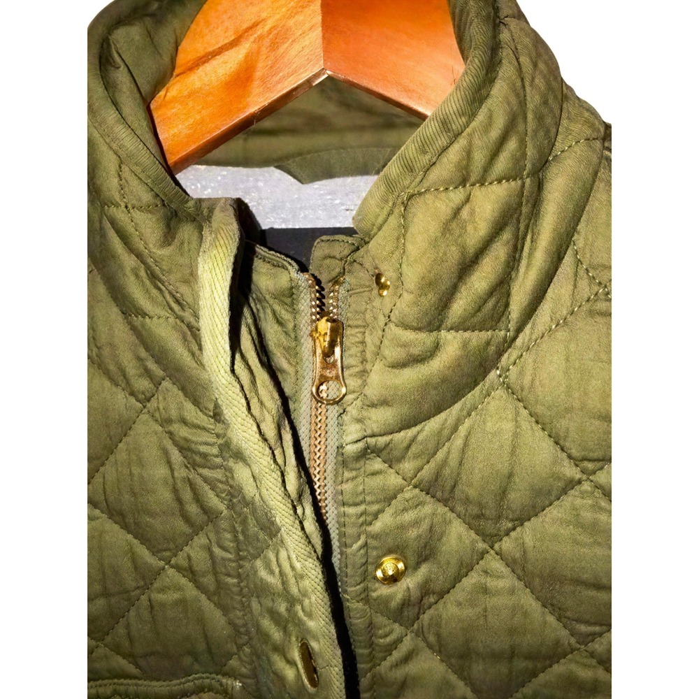 J.Crew Quilted  Field Jacket Women Size S Olive Green Moss Utility Barn Coat - Picture 5 of 13